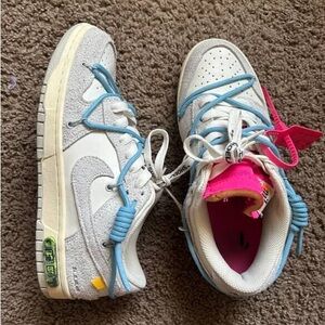Off-White White and Blue Sneakers